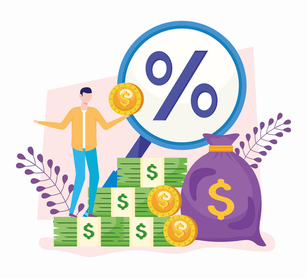 money with financial management - Vector, Image