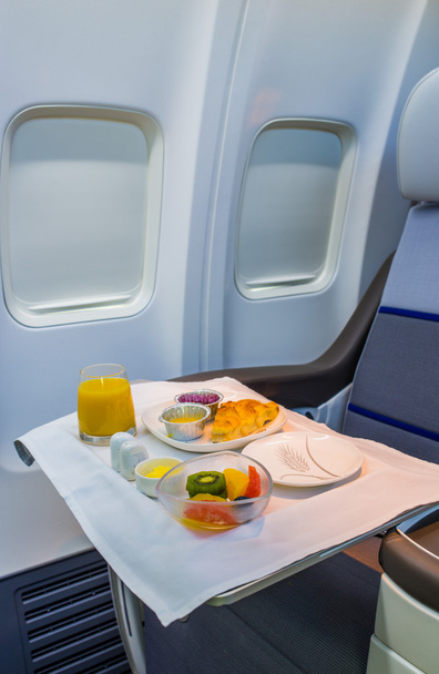 üzleti osztályú repülőgép étel - Fotó, kép