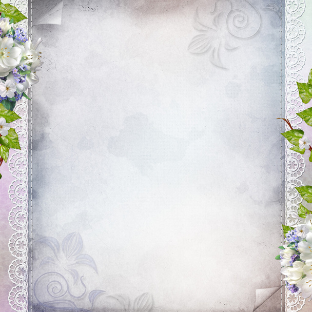 Beautiful anniversary, wedding, holiday background with spring f - Photo, image