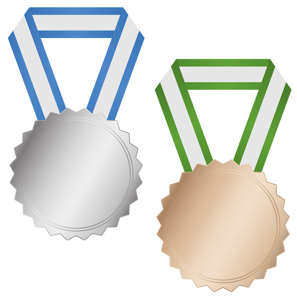 Ασημένιο και μετάλλιο χαλκού - Διάνυσμα, εικόνα