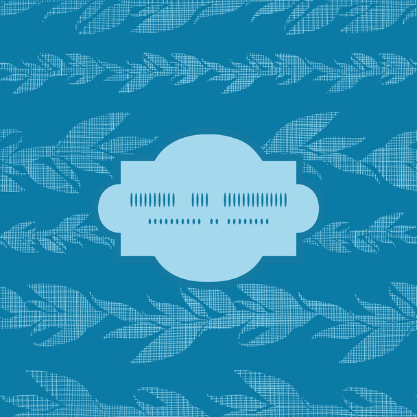 Blue vines stripes textile textured frame seamless pattern background - Vecteur, image