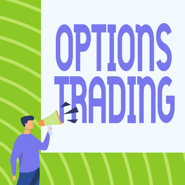 Continual title Options Trading. Деловой подход Различные варианты распространения товаров или услуг по всему миру. - Фото, изображение