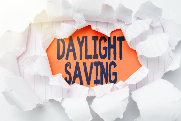 Writing displaying text Daylight Saving. Word Written on Storage technologies that can be used to protect data Breaking Writers Block, Presenting Different Result, Display A New Approach - Photo, Image