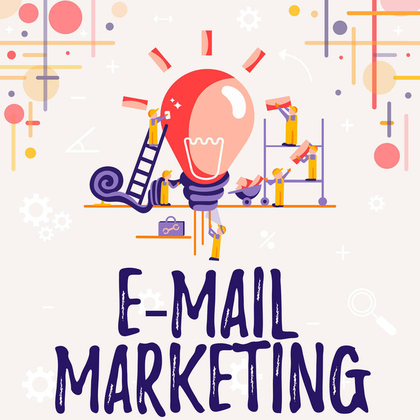 Podpis tekstowy prezentujący E Mail Marketing. Word Written on e-commerce Reklama Sprzedaż online Biuletyny promocyjne Streszczenie Wspólna praca na rzecz lepszych wyników, Grupa Effort Concept - Zdjęcie, obraz