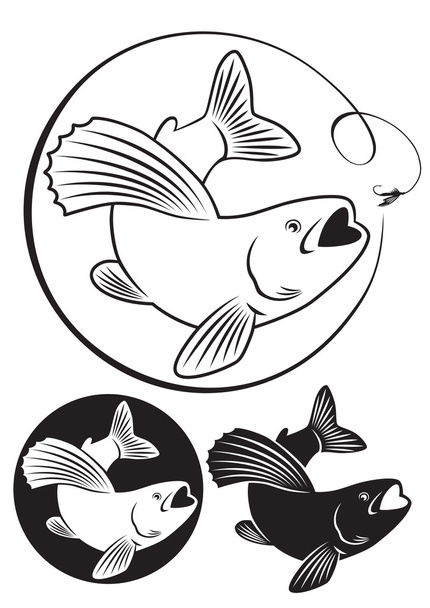 Fish grayling - Vector, Image