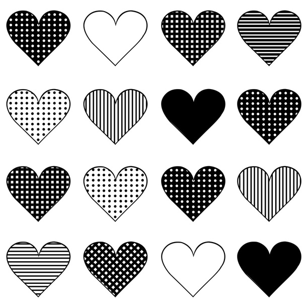 Набір чорних стилізованих сердець
 - Фото, зображення