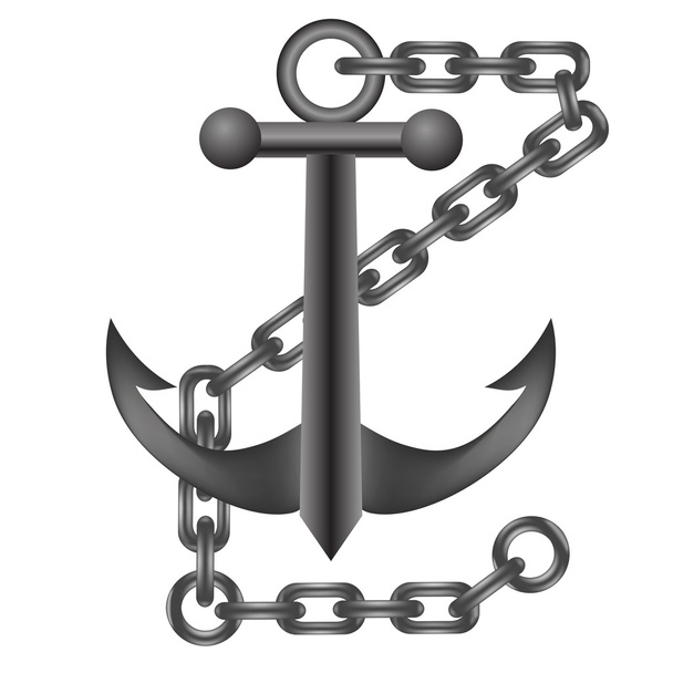 steel anchor on white background  - Vector, Image