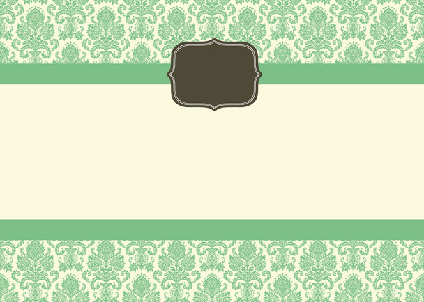 Vector Small Ornate Frame and Damask Background - Vector, afbeelding