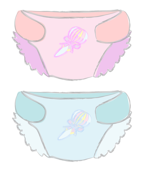 Illustration of disposable diapers or diaper babies, vector - Vector, Image