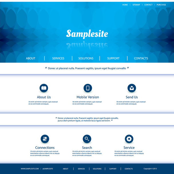 Website Template with Abstract Header Design - Διάνυσμα, εικόνα
