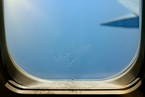 Frozen airplane window - Photo, Image