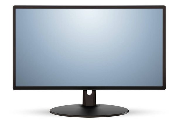 Monitor TV 3D icon, realistic technology vector illustration. - Vektör, Görsel