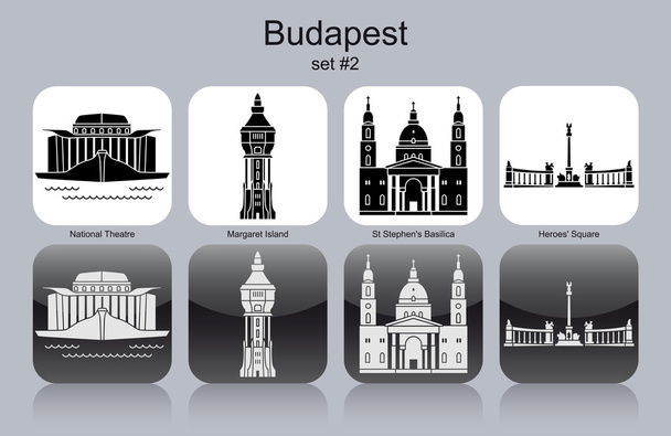 εικονίδια της Βουδαπέστης - Διάνυσμα, εικόνα