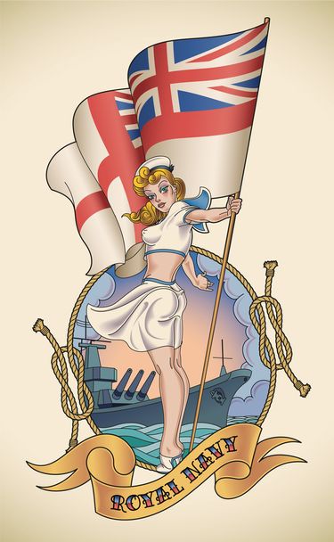 Royal Navy girl - Vektor, obrázek