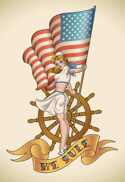 US Navy girl - Vector, Image