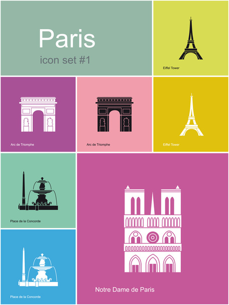εικονίδια του Παρισιού - Διάνυσμα, εικόνα