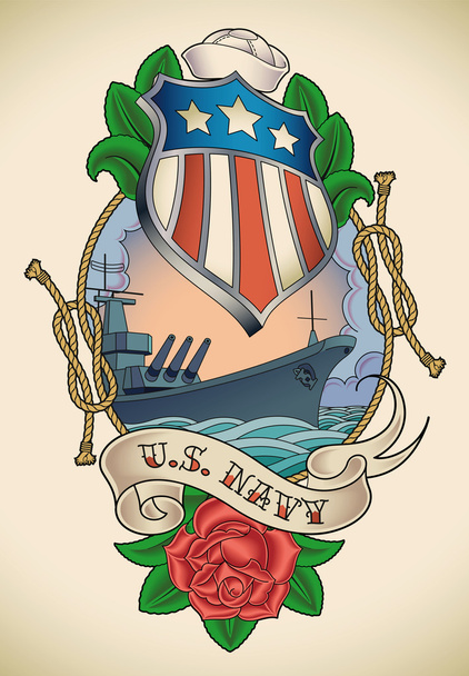 Tatuaje US Navy
 - Vector, Imagen