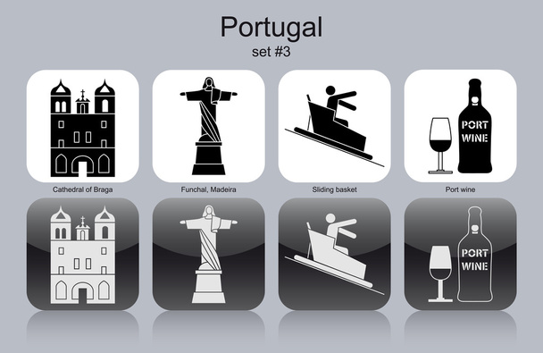 pictogrammen van portugal - Vector, afbeelding