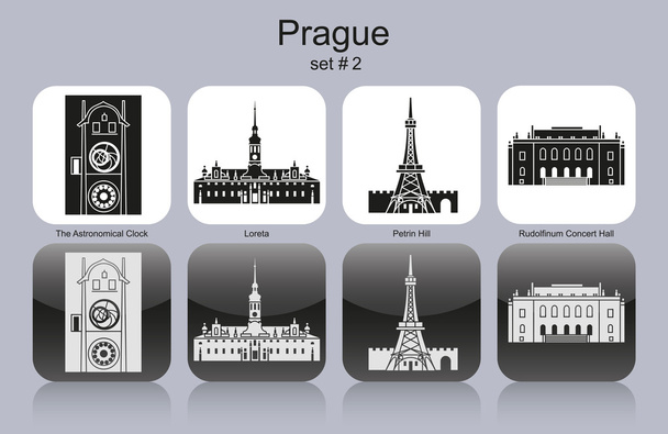 ikonok, Prága - Vektor, kép