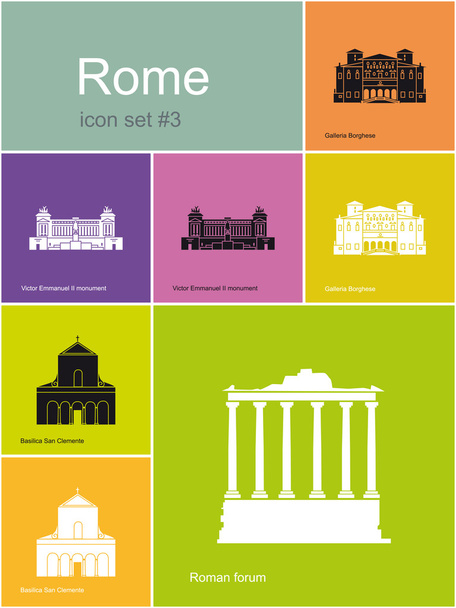 ícones de roma
 - Vetor, Imagem