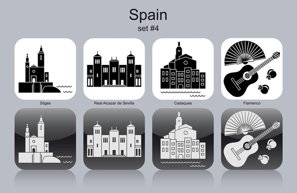 ikonok, Spanyolország - Vektor, kép