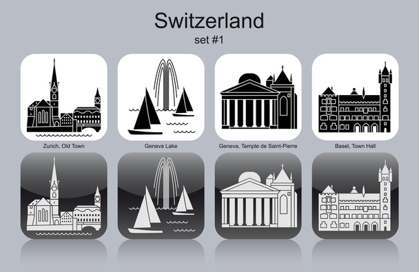 ikony z Szwajcaria - Wektor, obraz
