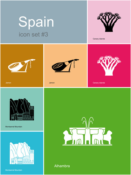 Icons of Spain - Vector, Image