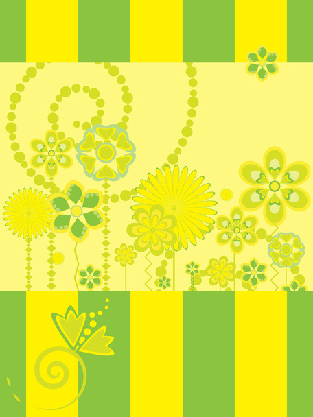 Greeting card with flower pattern - Vector, afbeelding