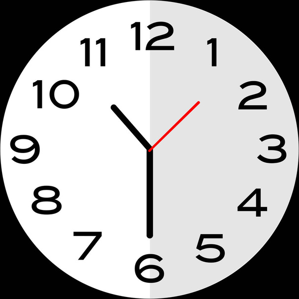 Півтори години або тридцять хвилин за десяту годину аналогового годинника. Дизайн піктограм використовує ілюстрацію плоского дизайну
 - Вектор, зображення