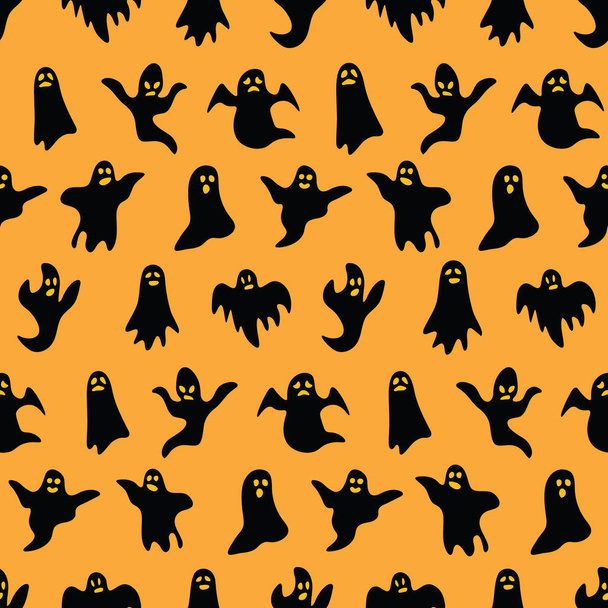 Scary Ghosts Background for Halloween. Vector Seamless Pattern. - Vektor, kép