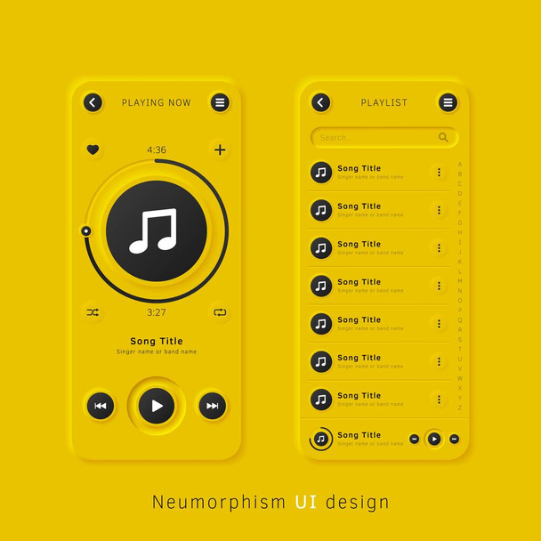 Gebruikerselementen voor mobiele app. Neumorphism User interface design kit. Neumorfisme UI UX pictogrammen ingesteld. - Vector, afbeelding