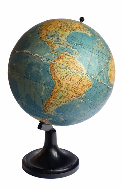 South America on an old globe - Foto, imagen