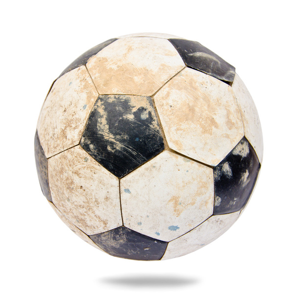 bola de fútbol de cuero viejo
  - Foto, Imagen