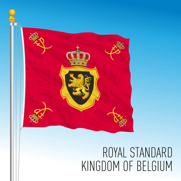 Βασιλικό πρότυπο της σημαίας του Βασιλείου του Βελγίου, Ευρώπη, διανυσματική απεικόνιση - Διάνυσμα, εικόνα