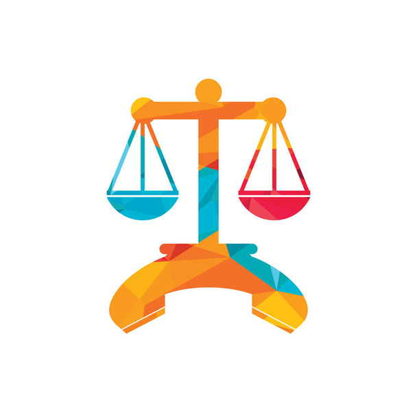 Law call vector logo design template. Handset and balance icon design. - Vector, Image