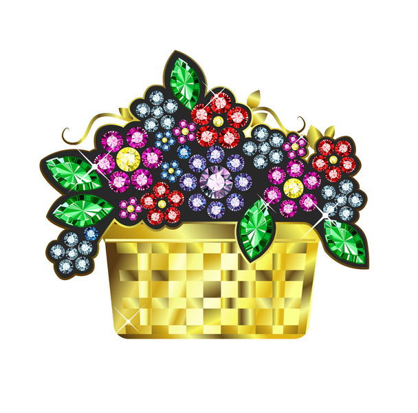 Gem Baskets Of Flowers - Vektori, kuva