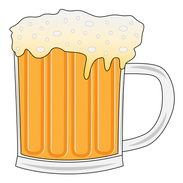 mug of beer on a white background - Vector, imagen