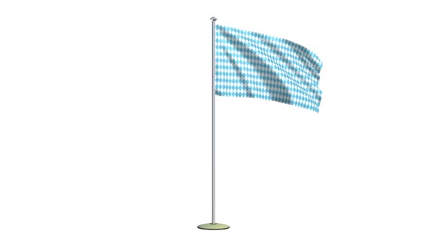 Flag of Bavaria isolated on white background including alphacanal - Felvétel, videó