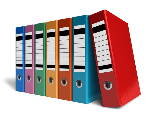 Row of color office folders - Fotoğraf, Görsel