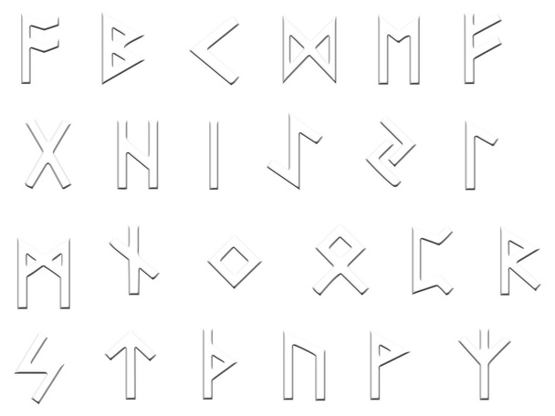 illustration de runes en relief sur blanc
 - Photo, image