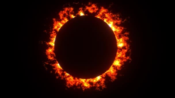 Effetto eclissi solare totale. La luna copre il sole. Animazione 3d - Filmati, video