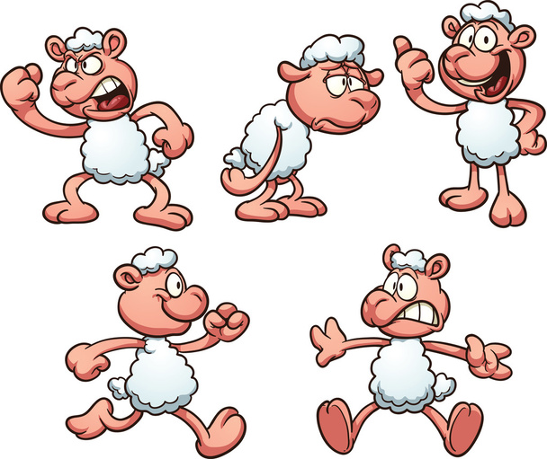мультфільм овець
 - Вектор, зображення