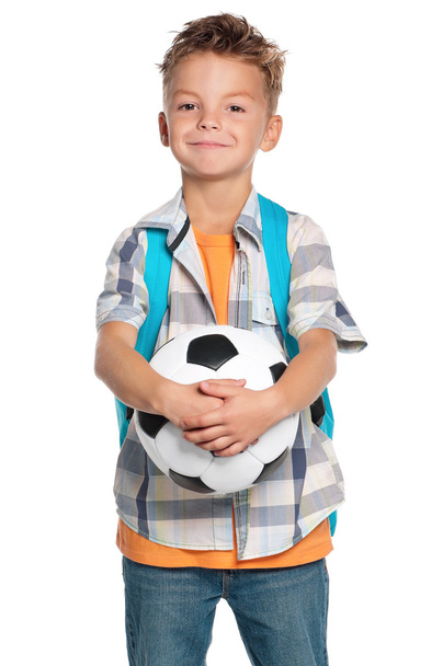 Niño con balón de fútbol - Foto, Imagen