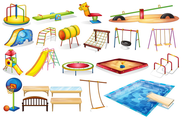 Playground equipments - Vector, Image