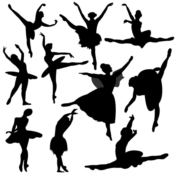 baletti, ballerina siluetti
 - Vektori, kuva