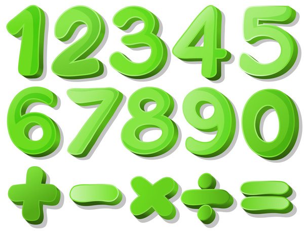 zielone numery - Wektor, obraz