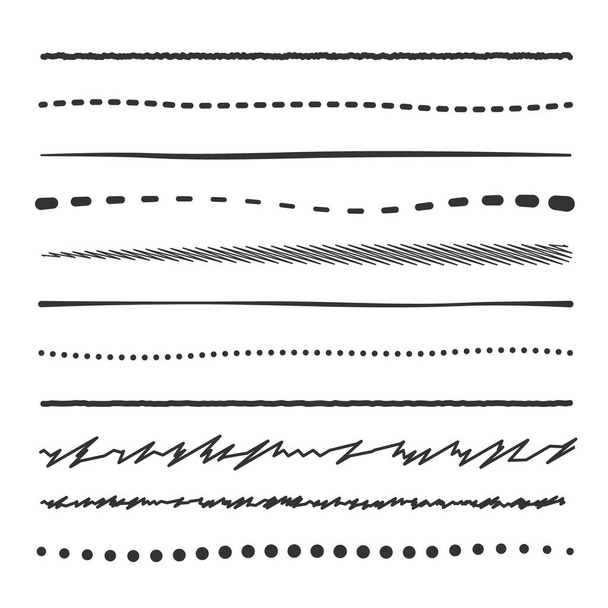 Linien und Striche in verschiedenen Stilen. Perfekt für Schriftzüge und Vintage-Poster. - Vektor, Bild