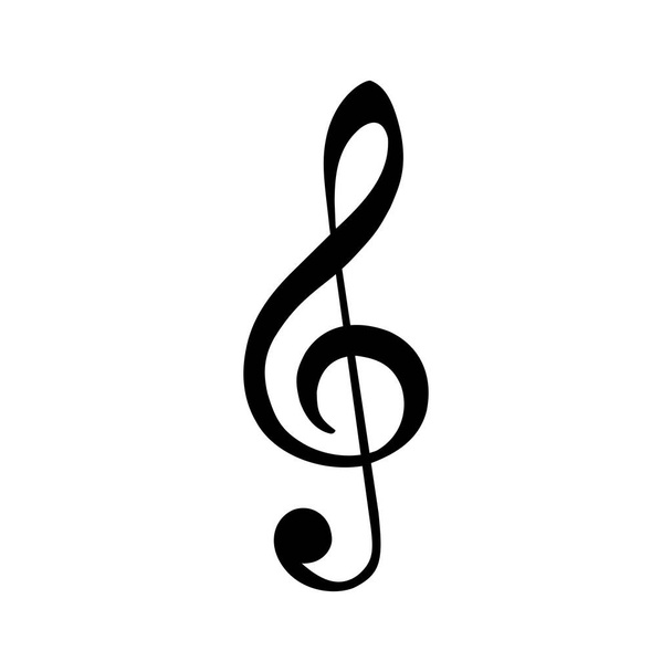 白い背景の上に三重のクリフ。旋律の学習と録音のためのシンボルテンプレート,音楽表記の作曲. - 写真・画像