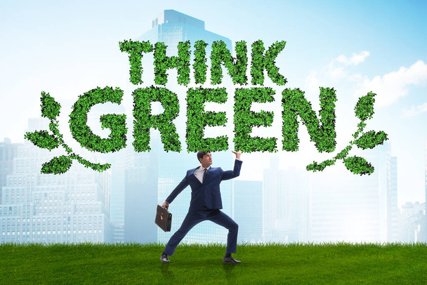 Businessman in think green concept - Photo, Image