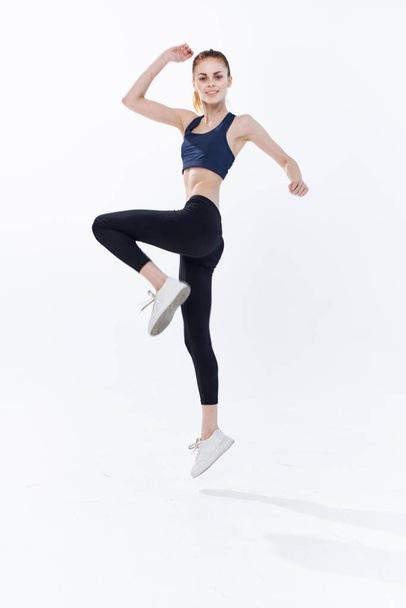 sportive woman jumping jogging workout exercise - 写真・画像
